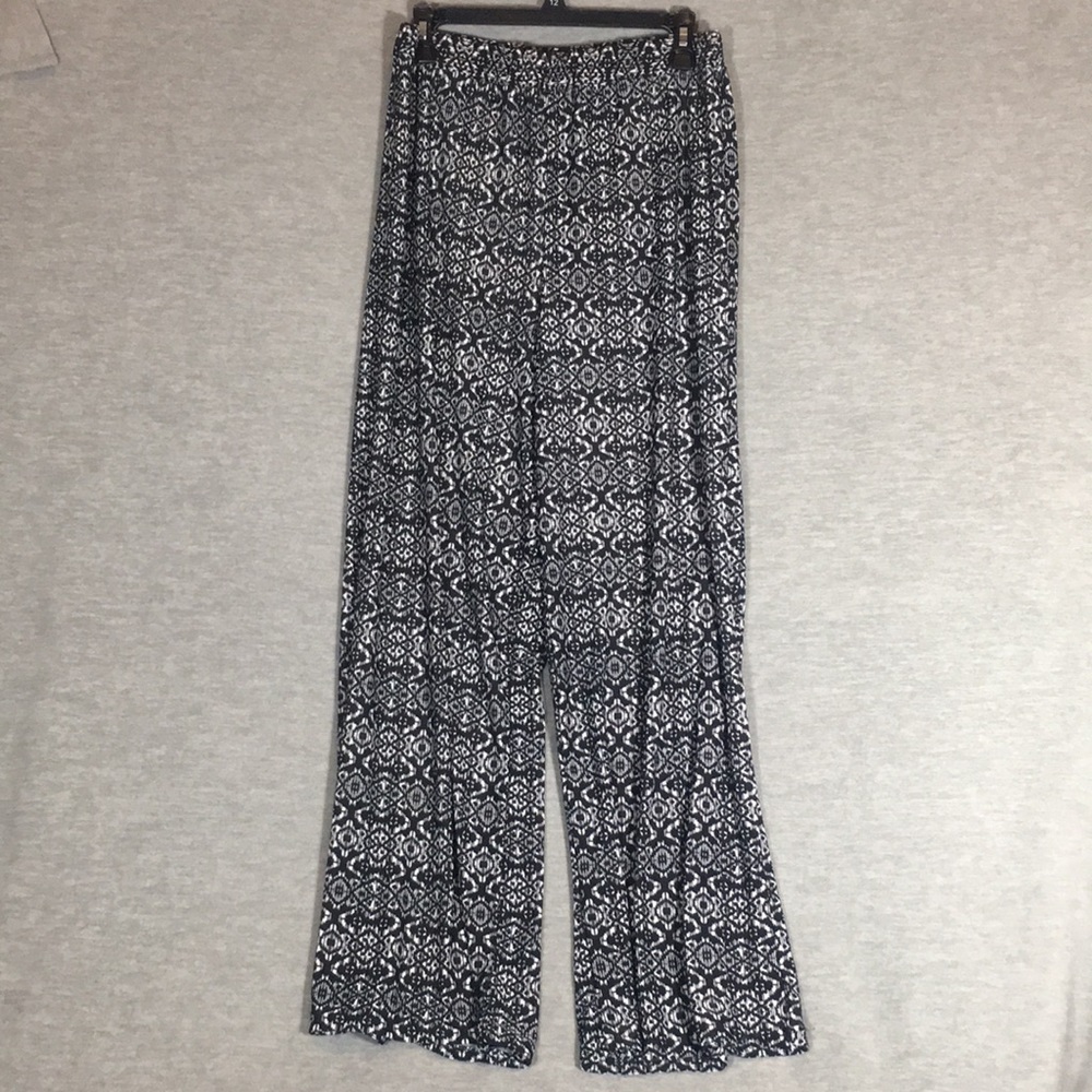UNIQUE SPECTRUM Comfy Wrinkle Free Packable Stretch Jersey Knit Palazzo Pants